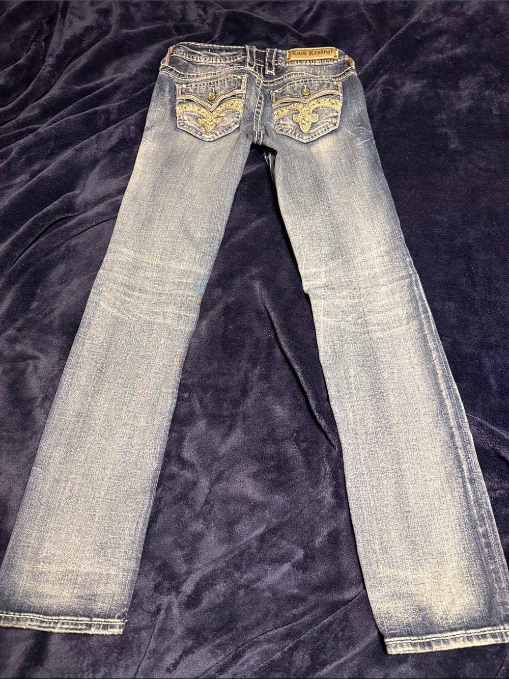 Rock revival Light Blue Embellished Bootcut Jeans